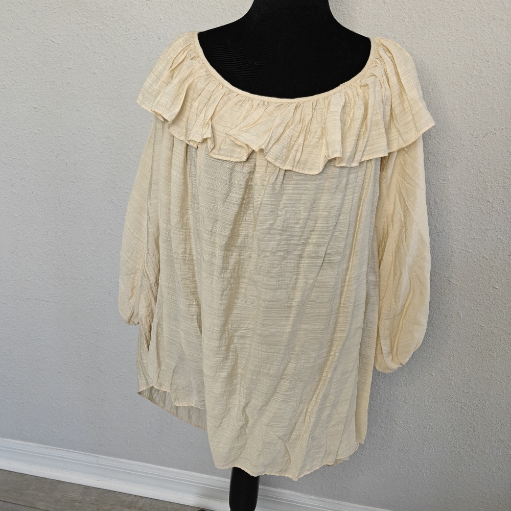 Honey Punch Cream Ruffle Blouse